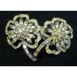 Sparkling Signed Corocraft Coro Duette Clip Brooch Circa 1940s
